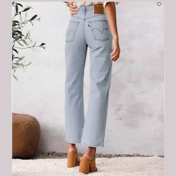 LEVI'S Infamous Ribcage Straight '22 Edition Light Blue Wash Jeans - Picture 3 of 13